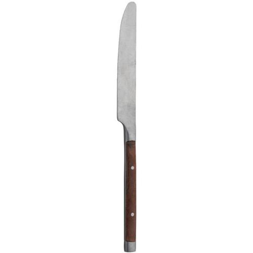 Rumbled Table Knife - Wood Effect ABS Handle - Rustic - 22.5cm (8.9&quot;)