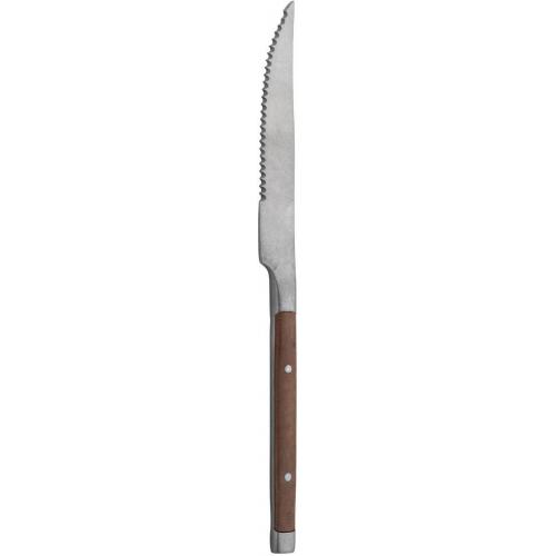 Rumbled Steak Knife - Wood Effect ABS Handle - Rustic - 22.3cm (8.8&quot;)
