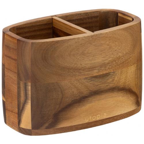 Table Caddy - Acacia Wood - 2 Compartment