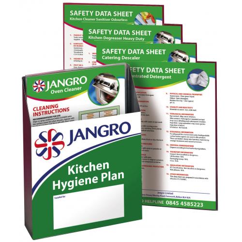 Kitchen Hygiene Plan - 10 Laminated Charts - Jangro - A4