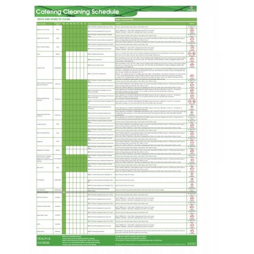 Catering Cleaning Schedule - Wall Chart - Jangro - A3