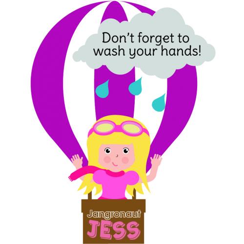 Dispenser Stickers - Jess - Don&#39;t Forget to Wash Your Hands - Paper - Jangronauts