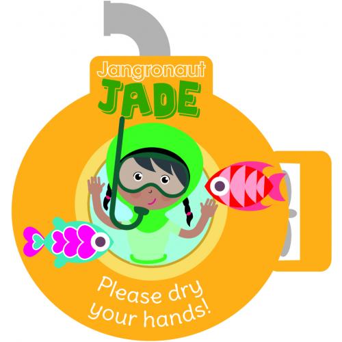 Dispenser Stickers - Jade - Please Dry Your Hands - Paper - Jangronauts
