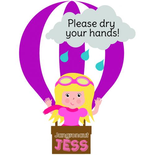 Dispenser Stickers - Jess - Please Dry Your Hands - Paper - Jangronauts