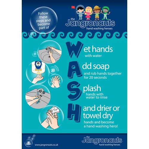Hand Wash Chart - Jangro - Jangronauts - A4