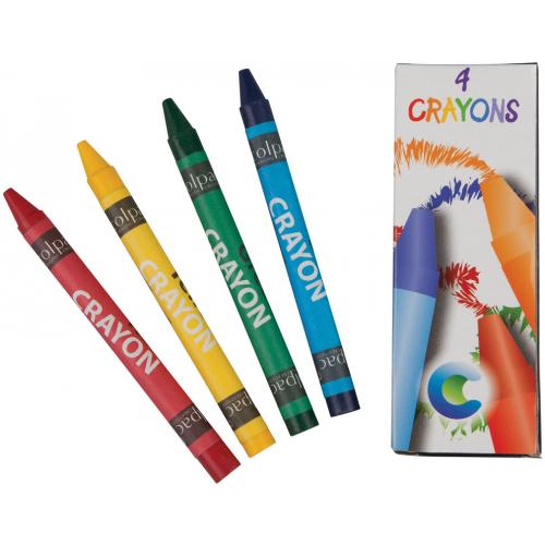 Wax Crayons - Mixed Colours - Pack of 4