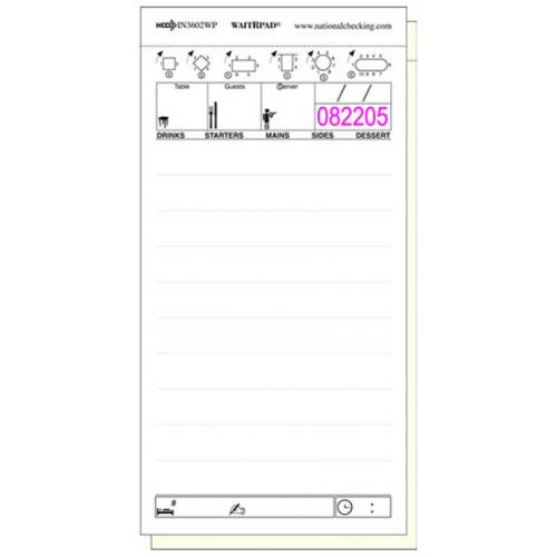 Order Pad - WaitRpads&#174; - 2 Part Carbonless - 10 Lines - 50 Set - White - 17cm (6.75&quot;)