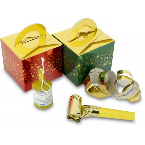 Party Accessory Box - Individual - Red & Green Stars