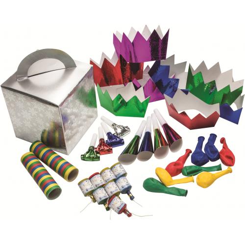 Party Accessory Box - 8 Person - Silver Snowflake