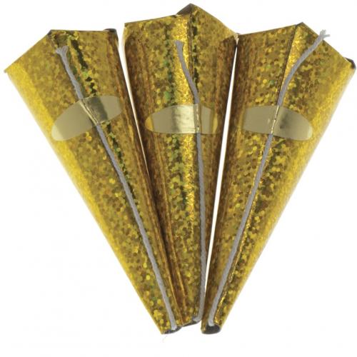 Holographic Cone Party Poppers - Gold