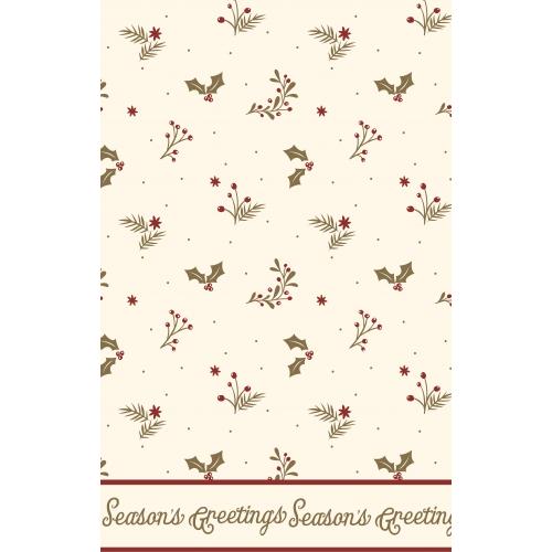 Festive Slipcover - Airlaid - Burgundy Season&#39;s Greetings - Square - 90cm