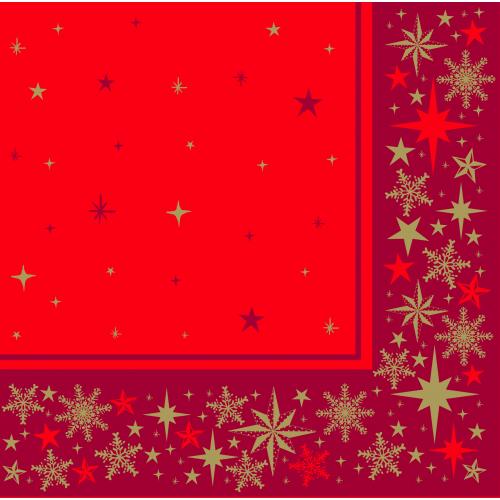 Festive Dinner Napkin - Merry & Bright - Red - 4 fold - 3 ply - 40cm