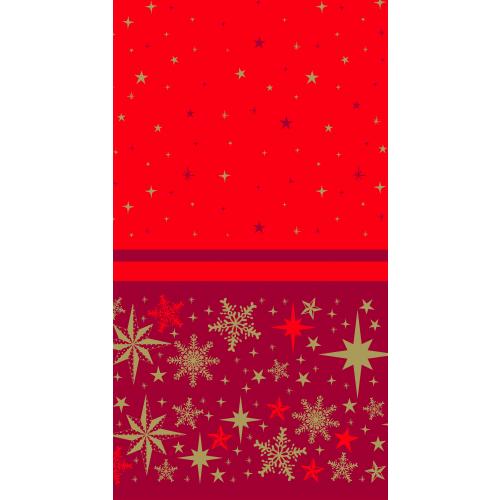 Festive Tablecover Roll - Wipeable - Swansilk - Merry & Bright - Red - 40m (131.25&#39;)