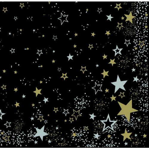 Festive Dinner Napkin - Midnight Sparkle - 4 fold - 3 ply - 40cm