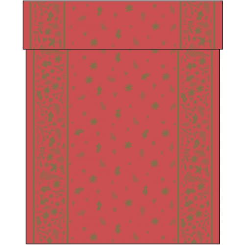 Festive Table Runner - Airlaid - Red Winter Foliage - 12m (39.4&#39;)