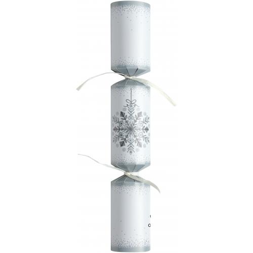 Crackers - Silver & White Snowflake - Recyclable - 30.5cm (12&quot;)