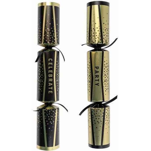 Crackers - Gold and Black Celebration - Mixed Pack - 30.5cm (12&quot;)