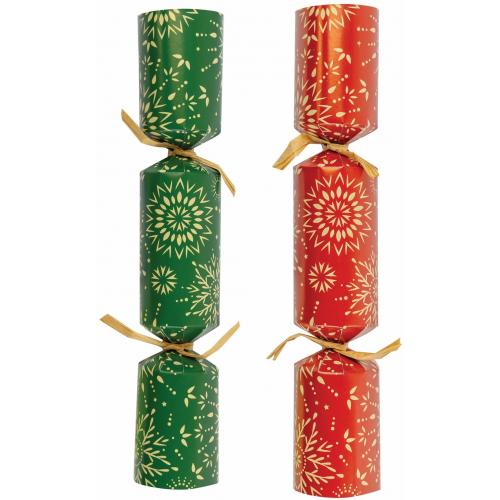 Crackers - Green and Red Snowburst - Mixed Pack - 23cm (9&quot;)
