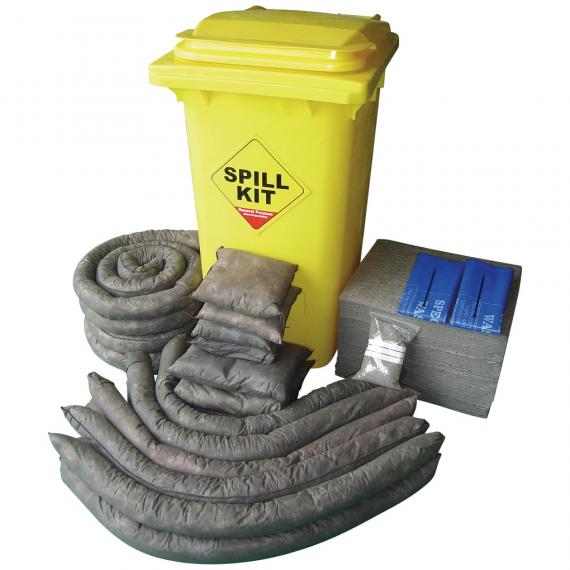 Spill Response Kit Oil Only 2 Wheel PE Bin ecospill 240L