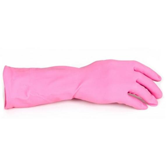 pink latex gloves large