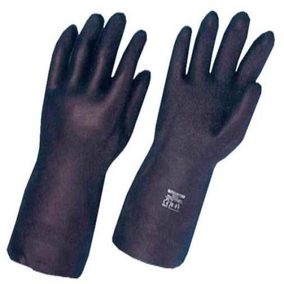 Rubber Gloves with Latex Heavy Duty Shield Black Large Avica