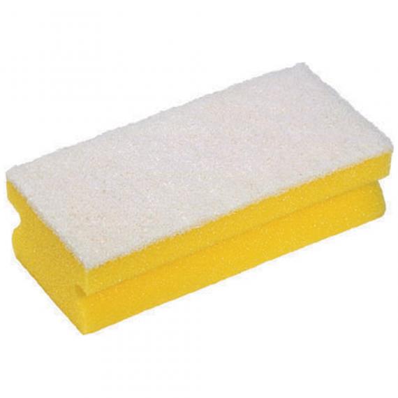 Sponge Scouring Pad Nonabrasive Jangro Easigrip Yellow & White
