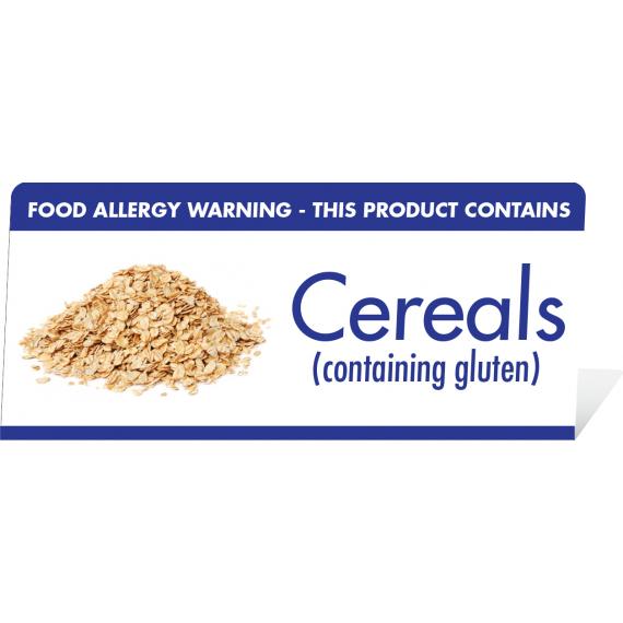 Cereals Containing Gluten Allergy Warning Table Sign Avica UK Ltd