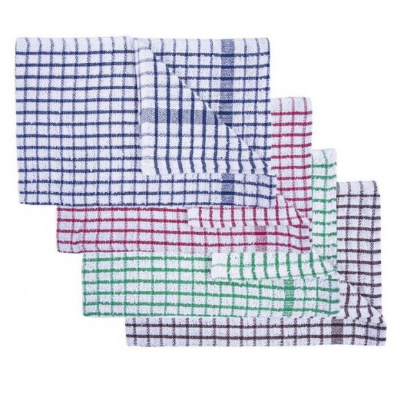 Tea Towel - Terry Towelling - Check Pattern - Assorted Colours - Avica 